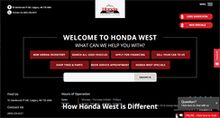 Desktop Screenshot of hondawest.ca