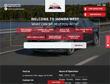 Tablet Screenshot of hondawest.ca